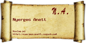Nyerges Anett névjegykártya